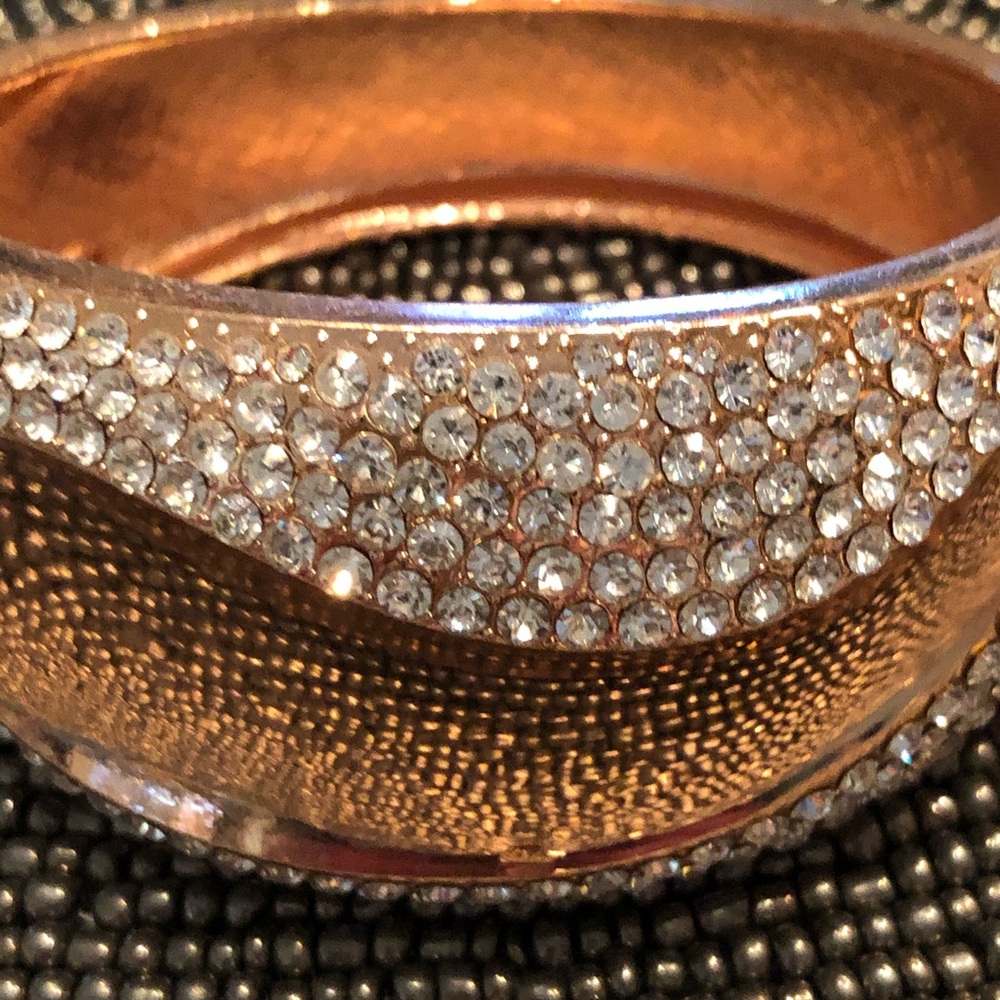 Copper rhinestone bracelet